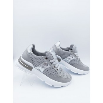 21-31 W Світло-сірі (Літо, жіночі, Сітка + шкіра лицьова)