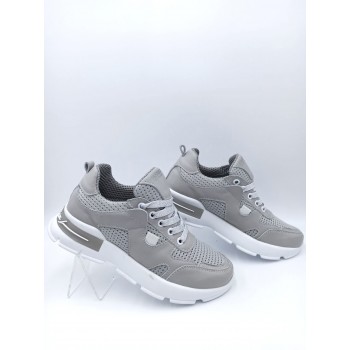 21-45 W Світло-сірі (Літо, жіночі, Сітка + шкіра лицьова)