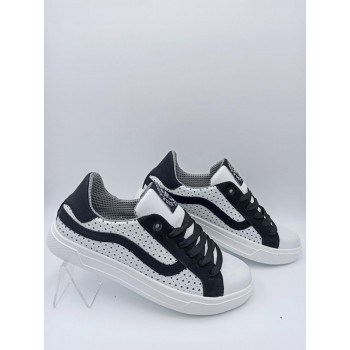 21-08 Біло-чорні ( Чоловічі, Перфорована шкіра)