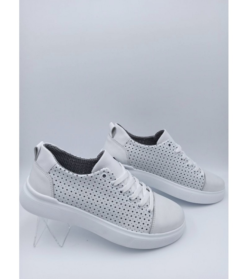 21-01Білі ( Чоловічі, Перфорована шкіра)