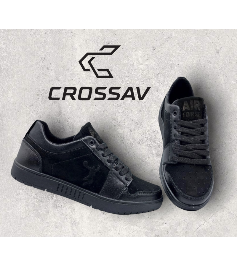 22-500 Чорні (Весна - Осінь, підліткові, Шкіра лицьова + натуральний нубук)