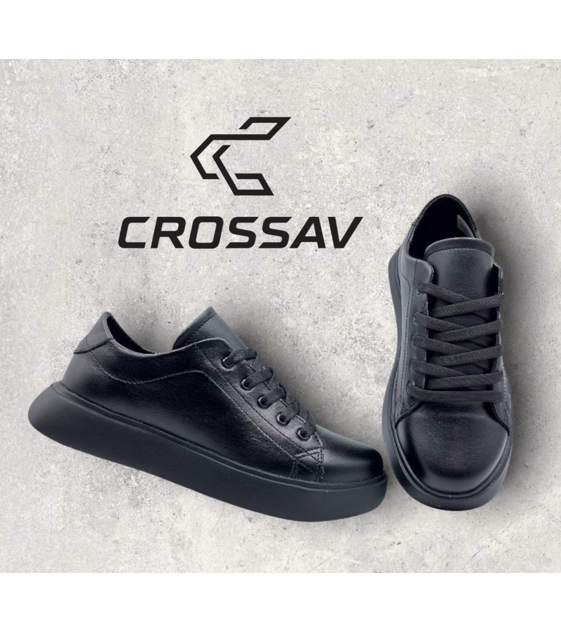 21-10(Гола) Чорні (Весна - Осінь, підліткові, Шкіра лицьова)