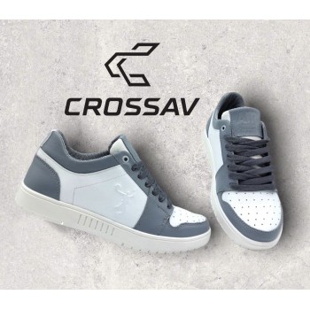 22-500 Французько сіро білій (Весна - Осінь, підліткові, Шкіра лицьова)