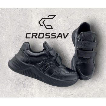 21-41 L NEW Чорні ( Весна - Осінь, дитячі, Шкіра флотар + шкіра лицьова)