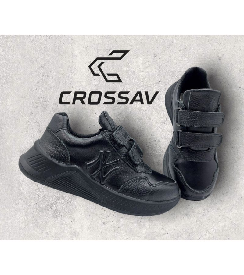 21-41 L NEW Чорні ( Весна - Осінь, дитячі, Шкіра флотар + шкіра лицьова)