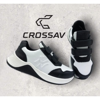 21-41 L NEW Чорно-білі (Весна - Осінь, дитячі, Шкіра флотар + шкіра лицьова)