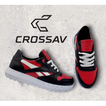 21-42/1 Чорно-червоно-білі (Весна - Осінь, підліткові, Шкіра лицьова + шкіра флотар)