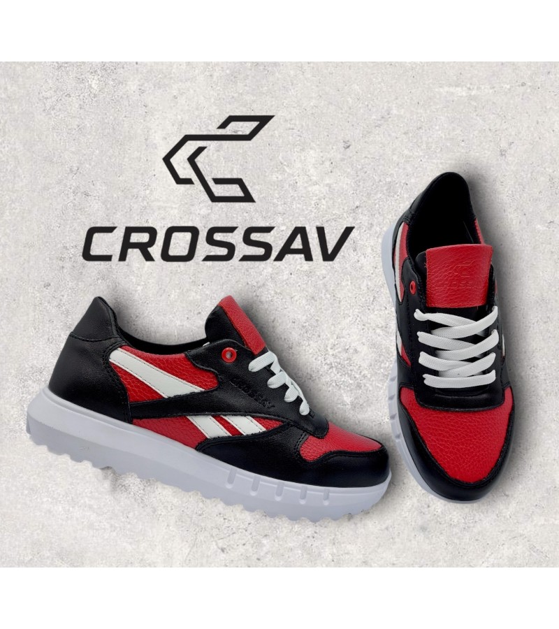 21-42/1 Чорно-червоно-білі (Весна - Осінь, підліткові, Шкіра лицьова + шкіра флотар)