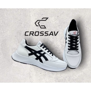 21-62 Біло-чорні Весна - Осінь, чоловічі, Шкіра флотар + шкіра лицьова)