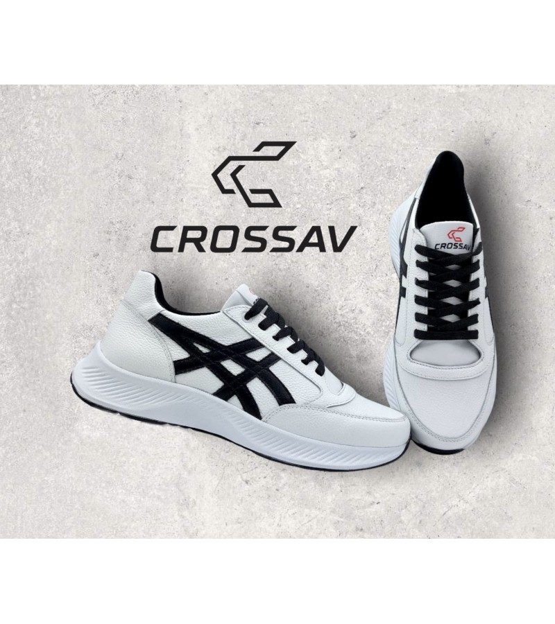 21-62 Біло-чорні Весна - Осінь, чоловічі, Шкіра флотар + шкіра лицьова)