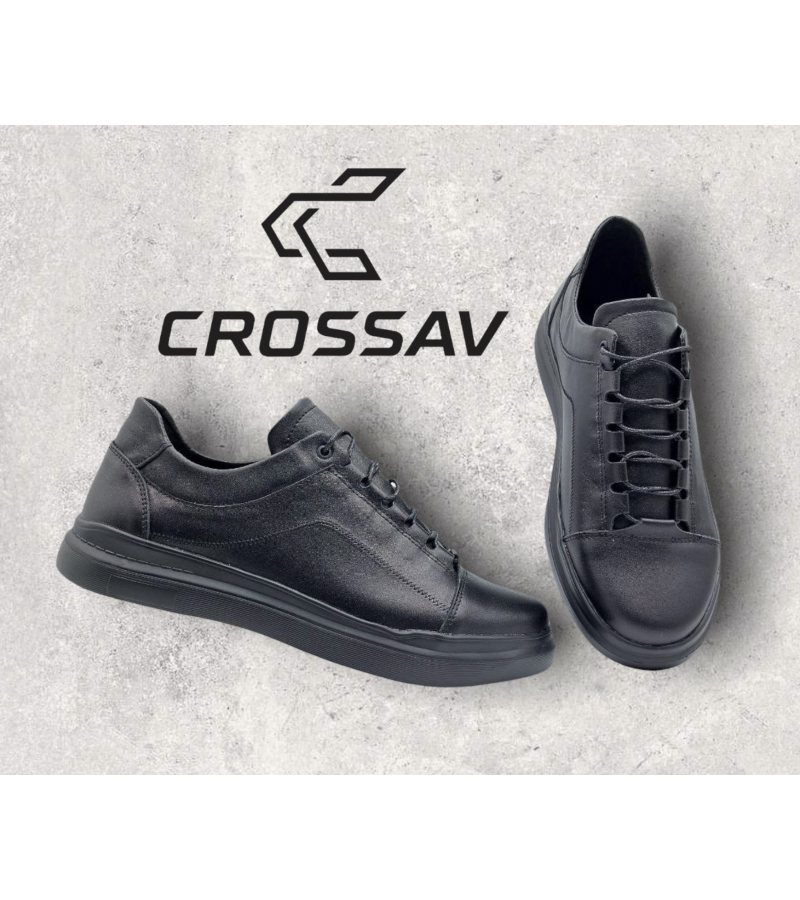 22-504/2 Чорні ( Весна - Осінь, чоловічі, Шкіра лицьова)