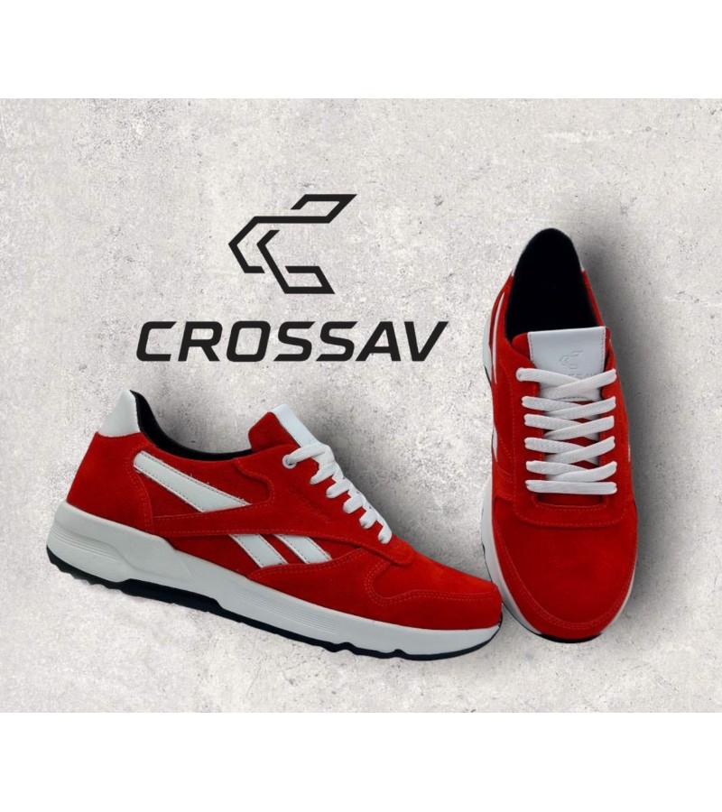 21-42/1 Червоно-білі (Весна - Осінь, чоловічі, Замша)