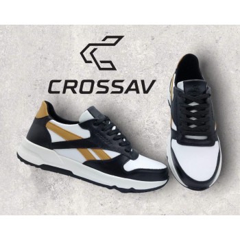 21-42/1 Чорно-біло-бежеві (Весна - Осінь, чоловічі, Шкіра лицьова)