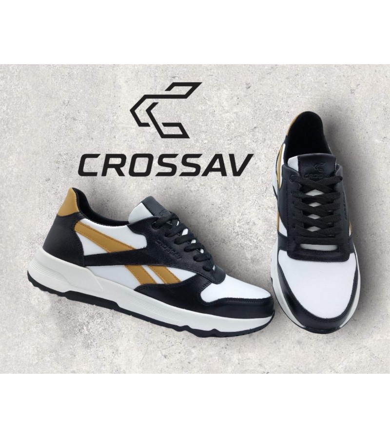 21-42/1 Чорно-біло-бежеві (Весна - Осінь, чоловічі, Шкіра лицьова)