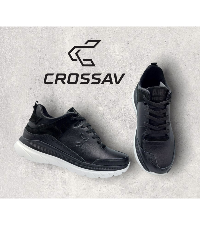 332 NEW Чорні (Весна - Осінь, чоловічі, Шкіра флотар + шкіра лицьова+натуральний нубук)