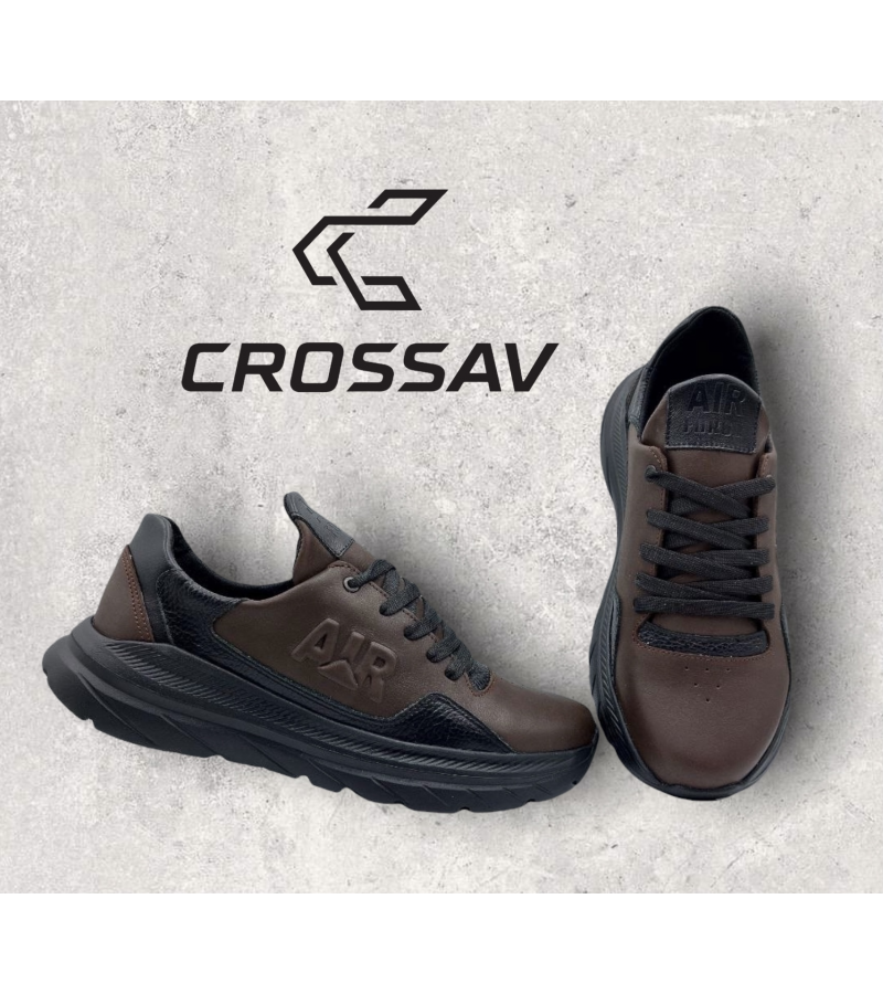 316 Коричнево-чорні (Весна - Осінь, чоловічі, Шкіра вощена крейзі+флотар)