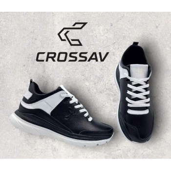 332 NEW Чорно-білі (Весна - Осінь, чоловічі, Шкіра флотар + шкіра лицьова)