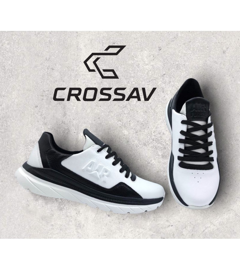 316 Біло-чорні  (Весна - Осінь, чоловічі, Шкіра лицьова + шкіра флотар)