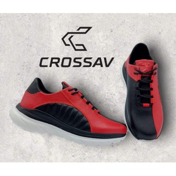 22-508  Чорно-червоні (Весна - Осінь, чоловічі, Шкіра флотар)