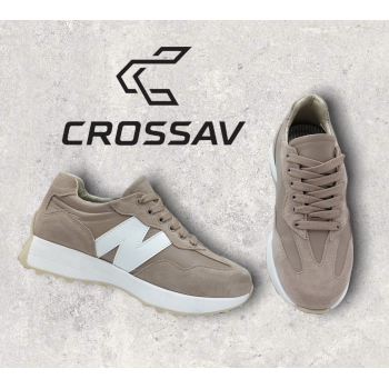 22-550 W Бежево-білі ( Весна - Осінь, жіночі, замша+шкіра лицьова)