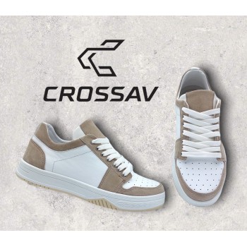 22-500 W Бежево-білі (Весна - Осінь, жіночі, замша+шкіра лицьова)