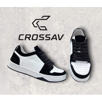 22-500 W Чорно-білі (Весна - Осінь, жіночі, Натуральний нубук + шкіра лицьова)