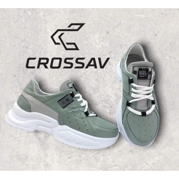 21-15 W М'ятно-світло сірі (Весна - Осінь, жіночі, Шкіра лицьова)