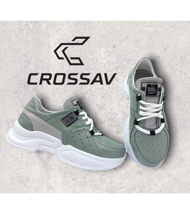 21-15 W М'ятно-світло сірі (Весна - Осінь, жіночі, Шкіра лицьова)