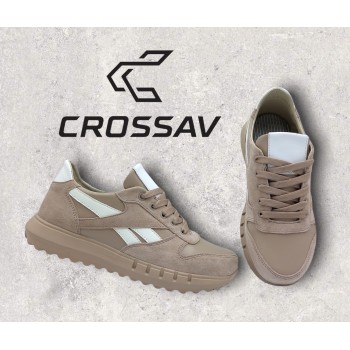 21-42/1 W Бежево-білі (Весна - Осінь, жіночі, замша+шкіра лицьова)