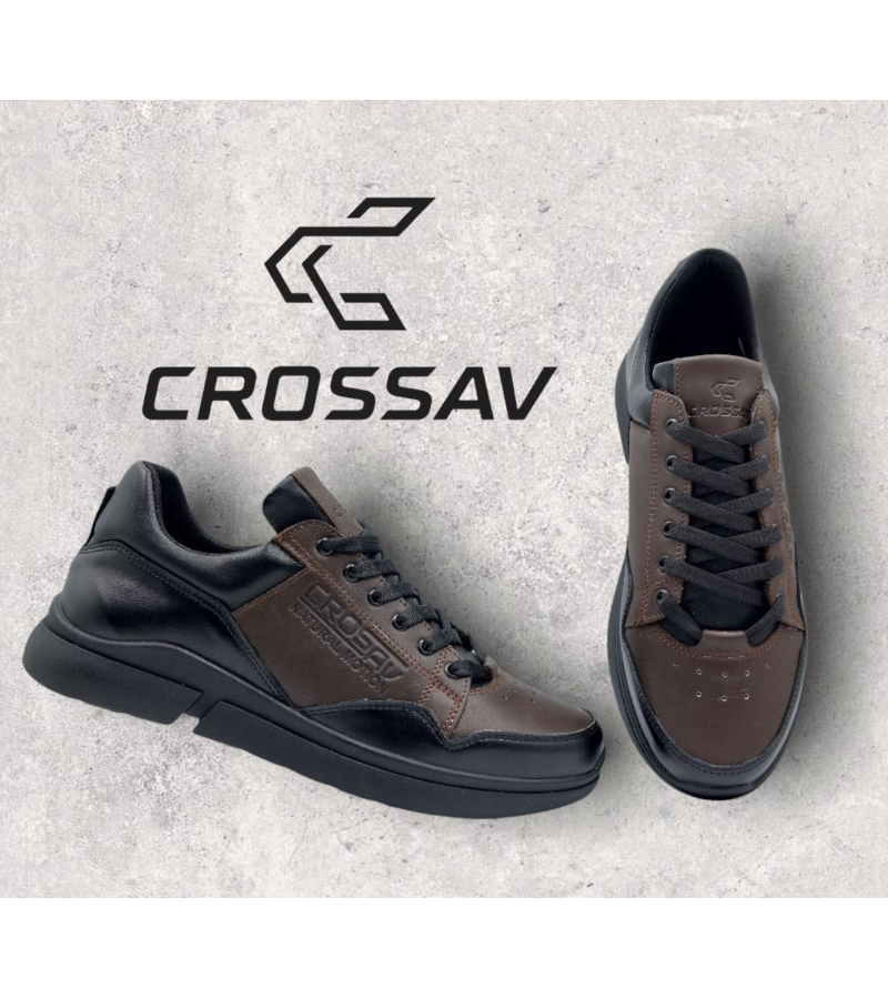 22-505 Чорно-коричневі  ( Весна - Осінь, чоловічі, Шкіра лицева+Шкіра вощена крейзі)