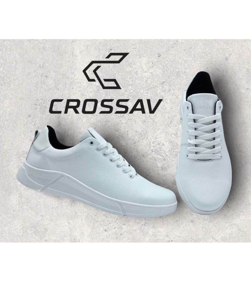 21-100 ГОЛА Білі ( Весна - Осінь, чоловічі, Шкіра флотар)