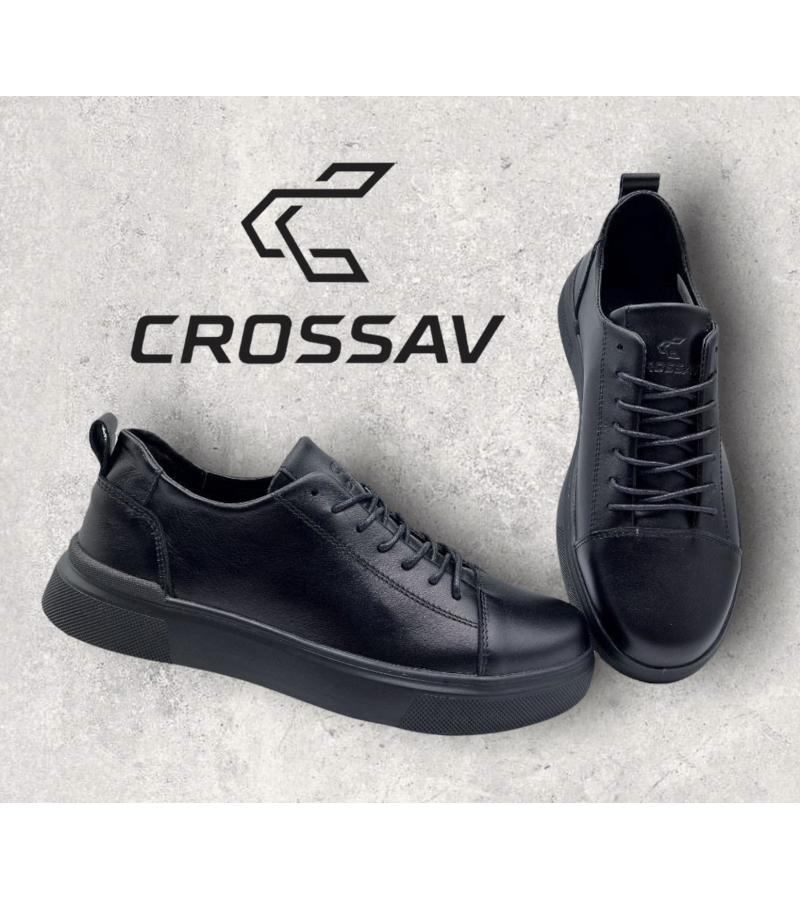 21-01/2 Чорні (Весна - Осінь, чоловічі, Шкіра лицьова)