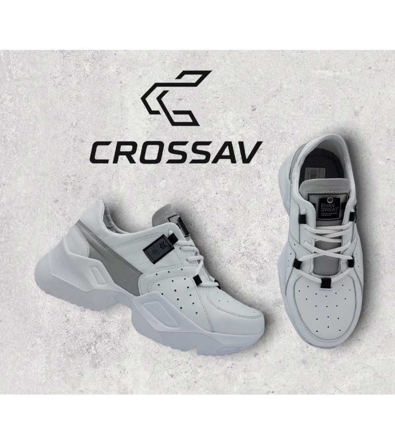 21-15 W Біло-світло-сірі (Весна - Осінь, жіночі, Шкіра лицьова)