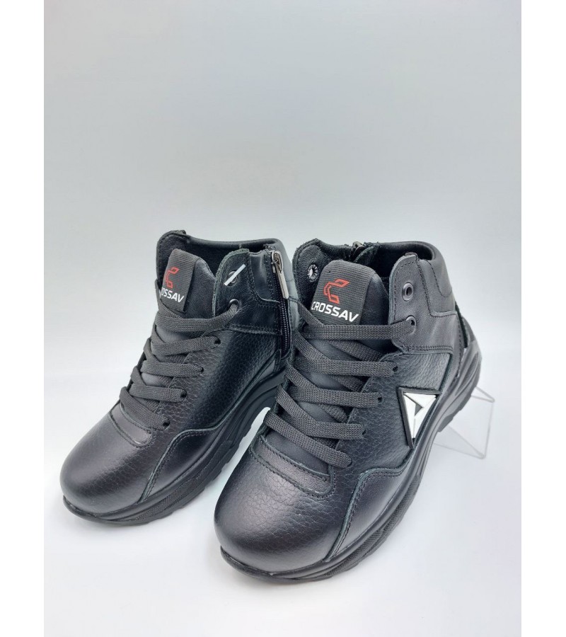 317 Чорні, (дитячі, Шкіра флотар)