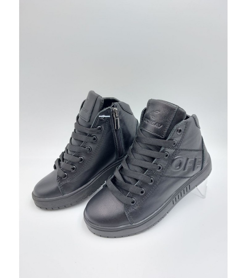 21-102 Чорні (Дитячі, Шкіра лицьова)