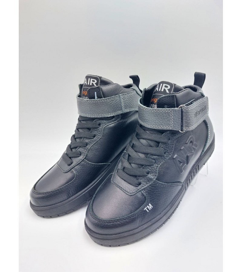 333 Чорно-сірі (Підліткові, Шкіра флотар + шкіра лицьова)