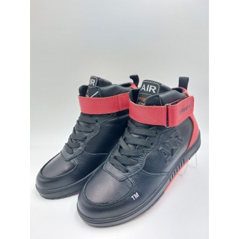 333 Чорно-червоні (Підліткові, Шкіра флотар + шкіра лицьова)