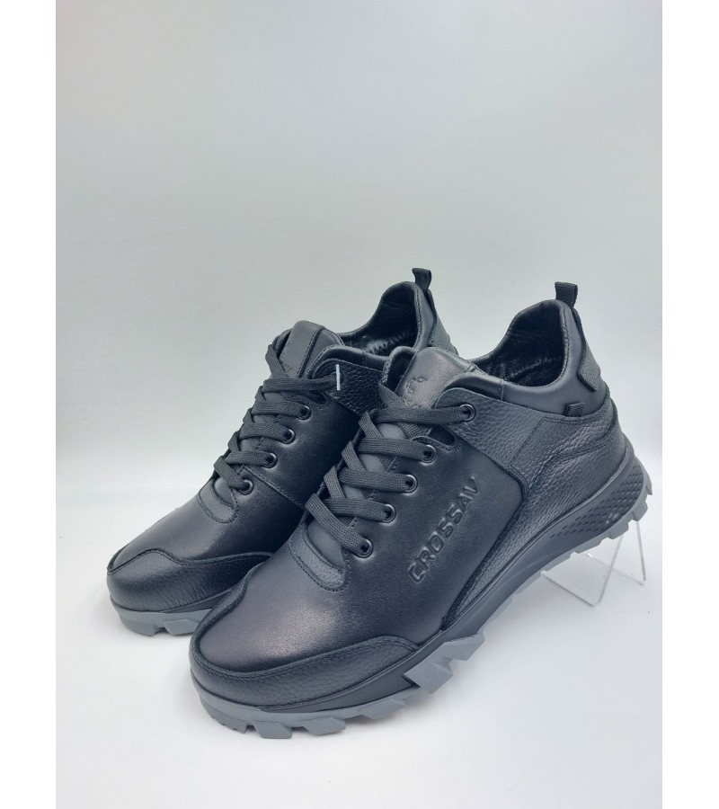 332 Чорні (Чоловічі, Шкіра флотар + шкіра лицьова)