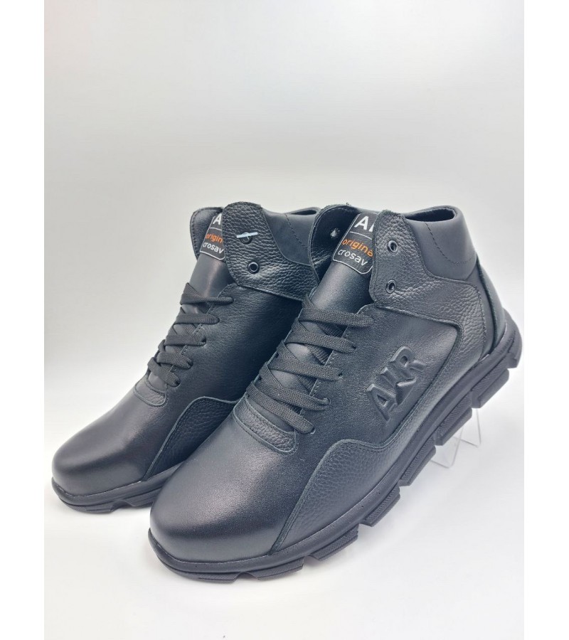 316  ВЕЛИКІ (46,47,48) Чорні (Чоловічі, Шкіра лицьова + шкіра флотар)