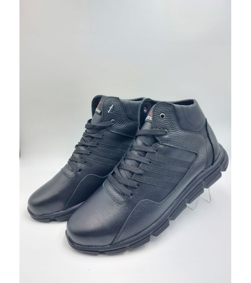  307 ВЕЛИКІ (46,47,48) Чорні (Чоловічі, Шкіра лицьова + шкіра флотар)