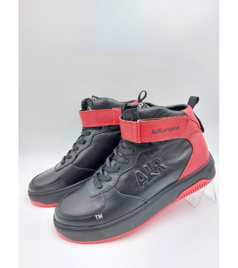 333 Чорно-червоні (Чоловічі, Шкіра флотар + шкіра лицьова)