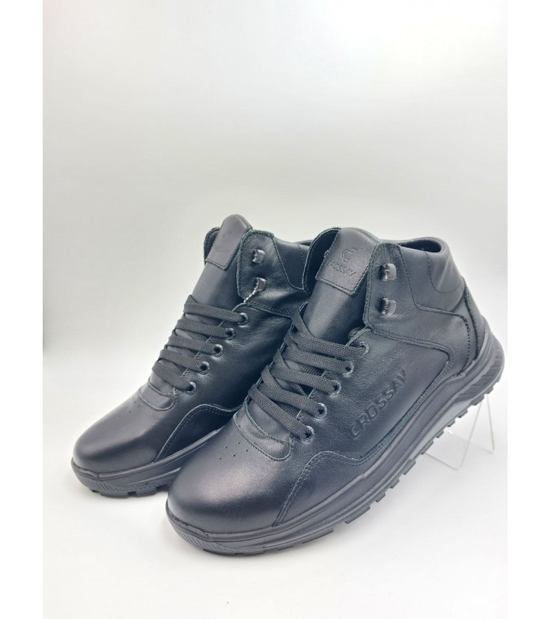 318 Чорні (Чоловічі, Шкіра лицьова + шкіра флотар)