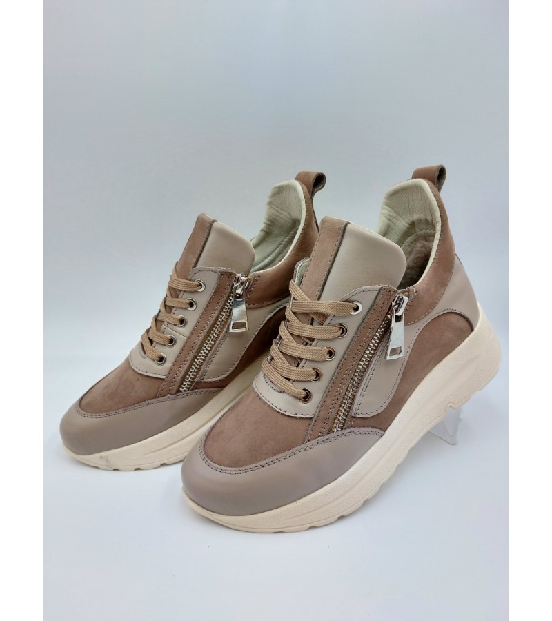 343W Бежеві (Жіночі, Шкіра лицьова + натуральний нубук)