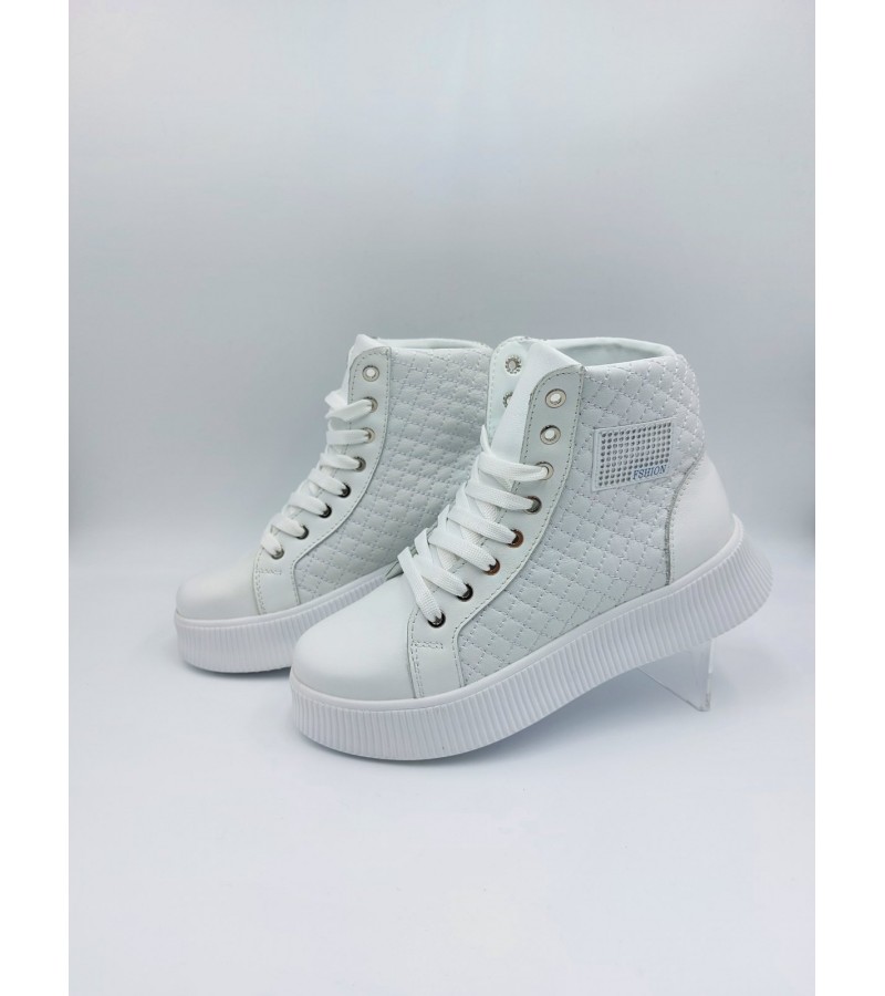 345W Білі (Жіночі, Шкіра лицьова + прошита шкіра)