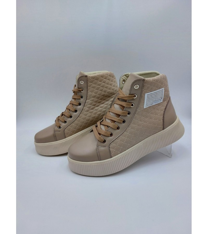 345W Бежеві (Жіночі, Шкіра лицьова + прошита шкіра)