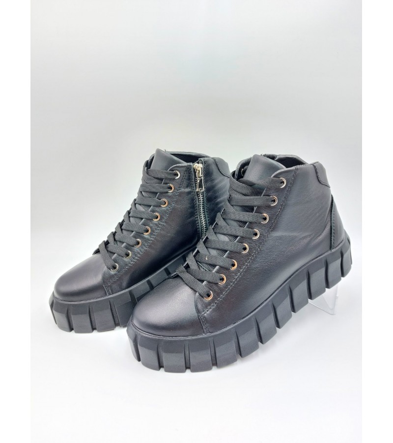 21-142W Чорні (Дитячі, Шкіра лицьова)