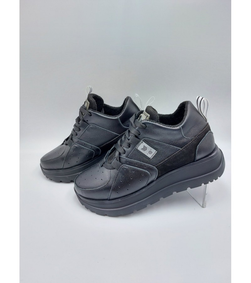 21-15 W Чорні (Жіночі, Шкіра лицьова + натуральний нубук)