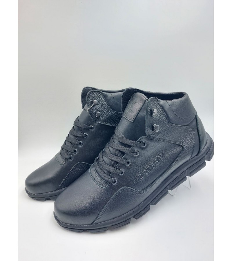 318 ВЕЛИКІ (46,47,48) Чорні (Чоловічі, Шкіра лицьова + шкіра флотар)