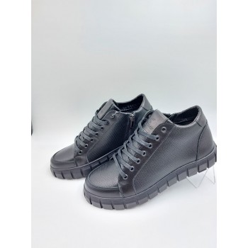 21-116 Чорні (Чоловічі, Шкіра лицьова+Шкіра лицьова колена)