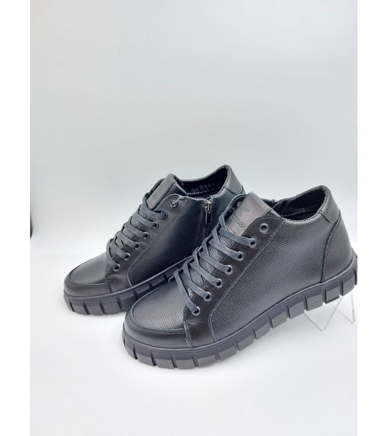 21-116 Чорні (Чоловічі, Шкіра лицьова+Шкіра лицьова колена)